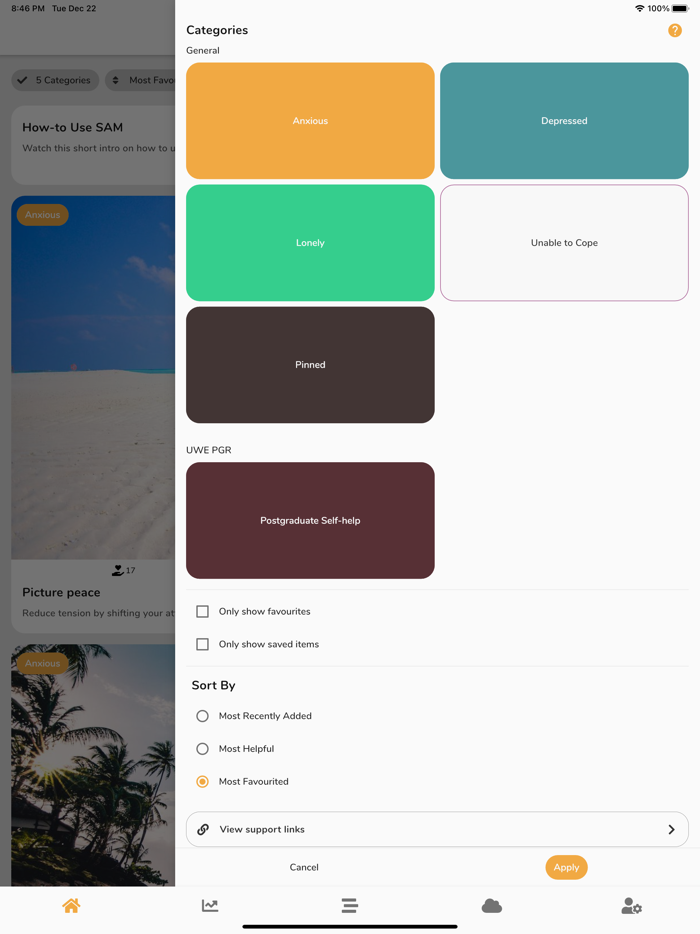 Selfhelp App for the Mind SAM