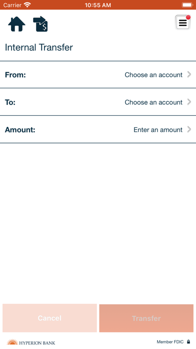 Hyperion Bank Cash Management Screenshot