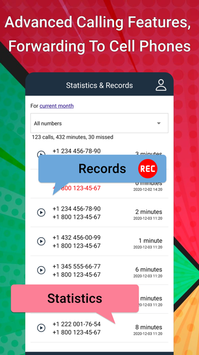 Toll-free 1-800 virtual number Screenshot