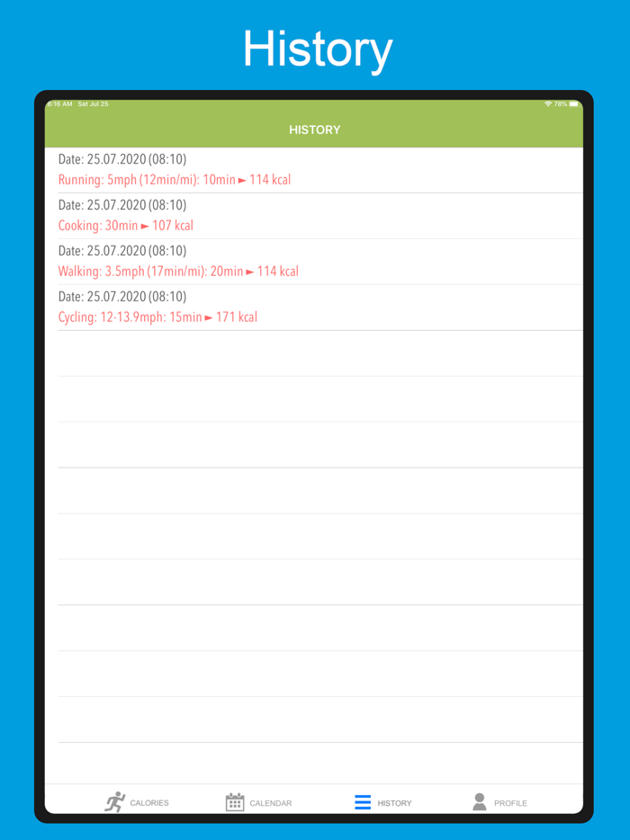 Calories Sport and Activity