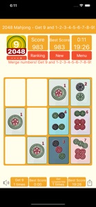 2048 Mahjong - Get 9 and 1-9! screenshot #2 for iPhone