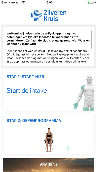 Fysioapp - online zelfhulp Screenshot
