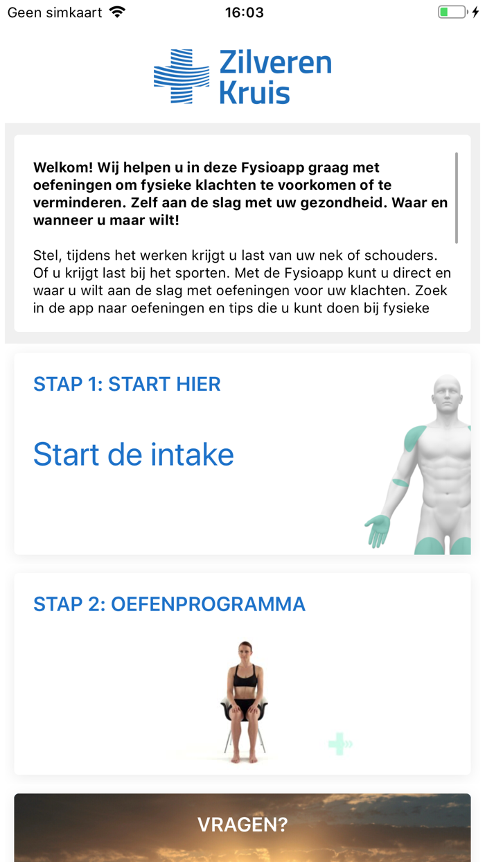 Fysioapp - online zelfhulp