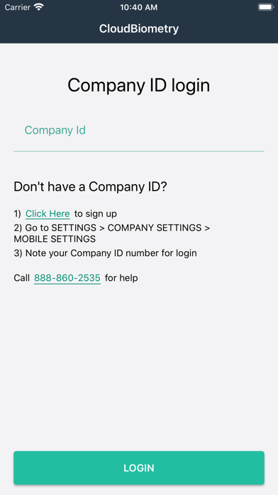 CloudBiometry Screenshot