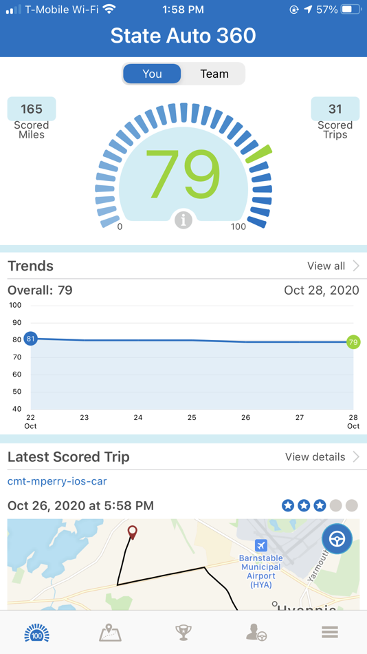 #1. State Auto 360 (iOS) Podle: Cambridge Mobile Telematics Inc.