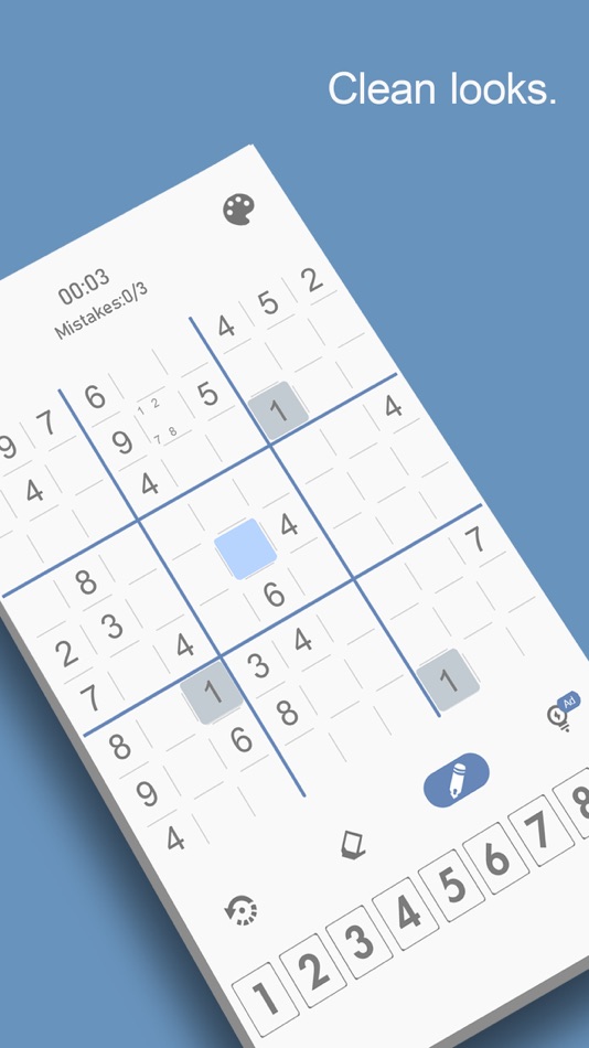 #4. Sudoku: Clean look (iOS) 由: ANTADA TECHNOLOGY COMPANY LIMITED