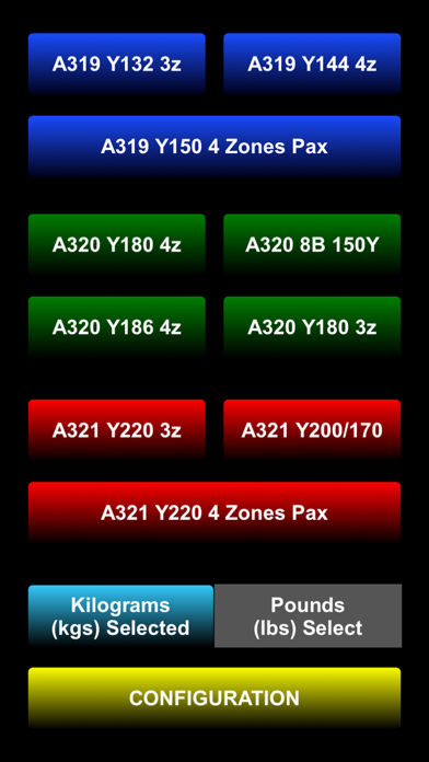 A320 Weight and Balance Screenshot