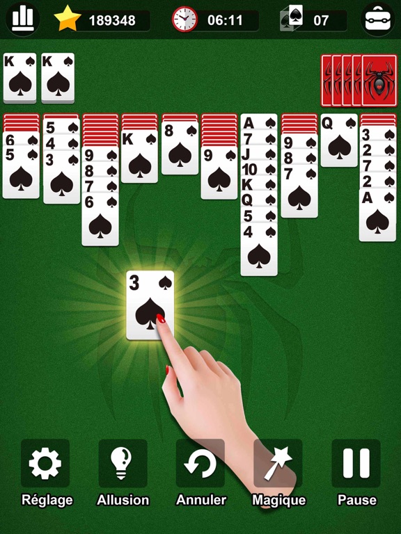 Screenshot #4 pour Classic Spider Solitaire．