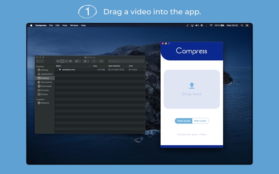 #1. Compress - Video Compressor (macOS) 由: juan tibaldo