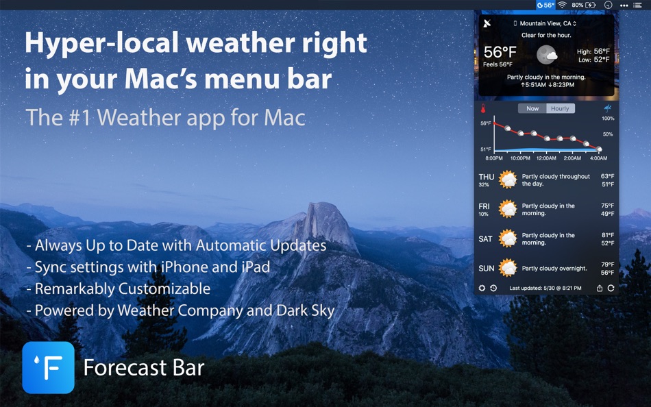 Forecast Bar - Weather + Radar - 5.8.8 - (macOS)
