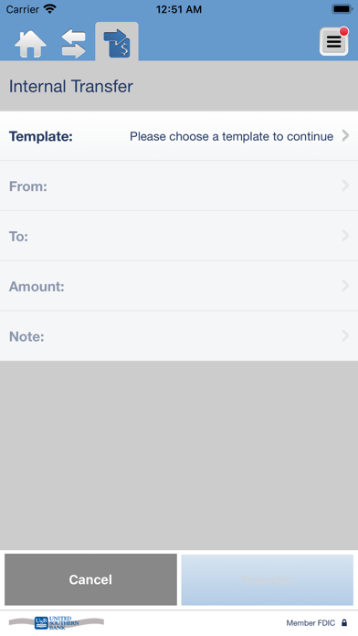 UNITED SOUTHERN BANK BUSINESS Screenshot