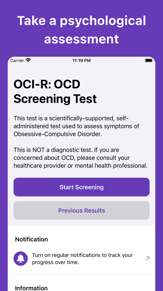 #1. OCD Test (iOS) Podle: Inquiry Health LLC