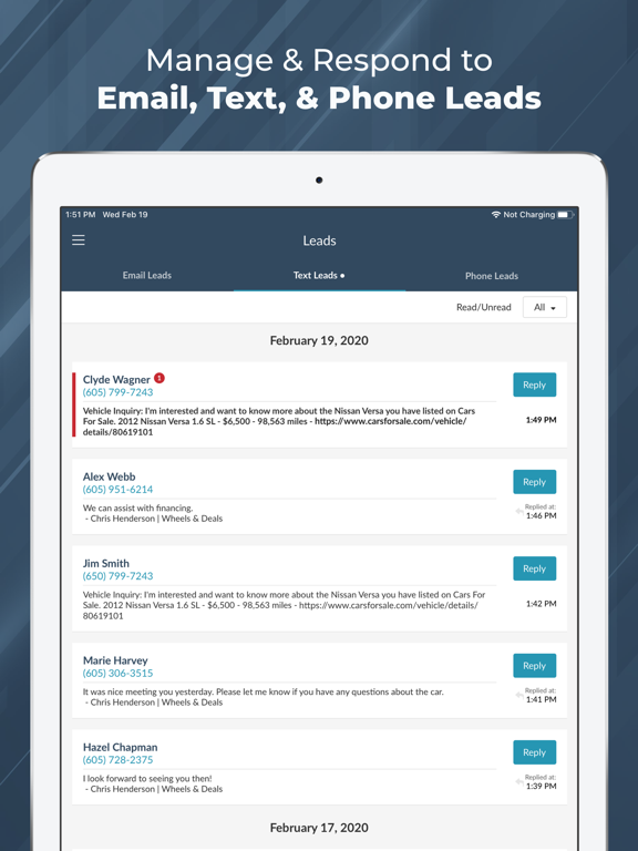 Carsforsale.com Dealer iPad screenshot 4 - Business app