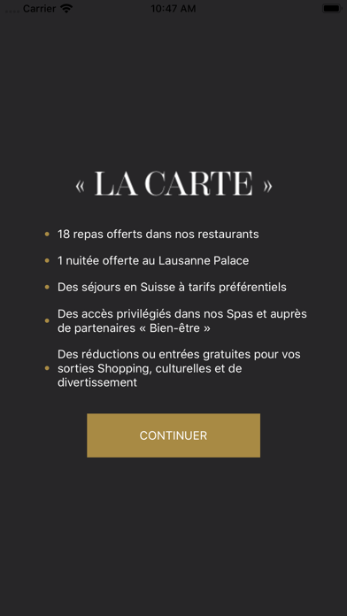 La Carte - Lausanne Palace Screenshot