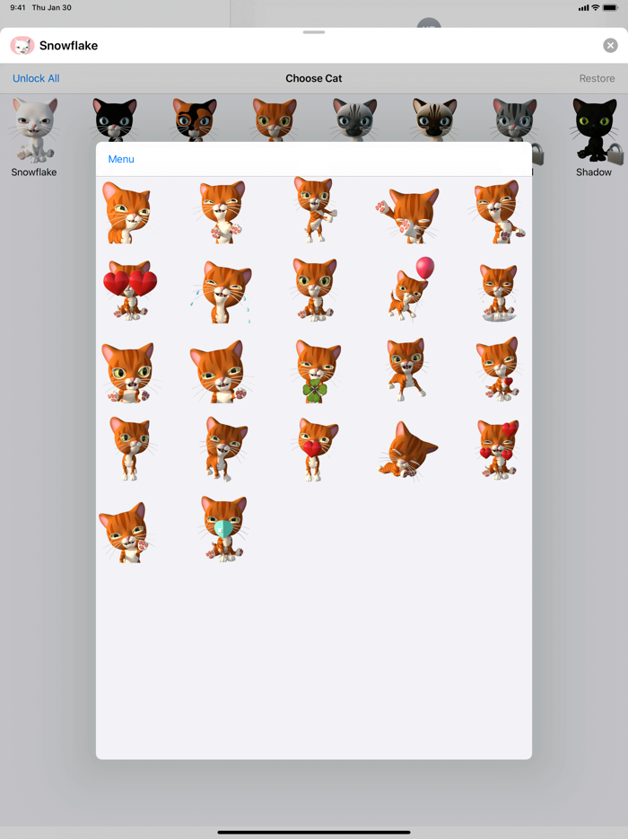 3D Animated Cat Emoji Stickers