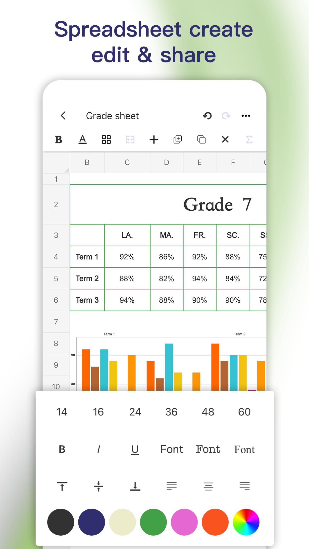 Simple Spreadsheet:view & edit