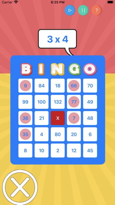 Screenshot #1 pour Times Table Bingo