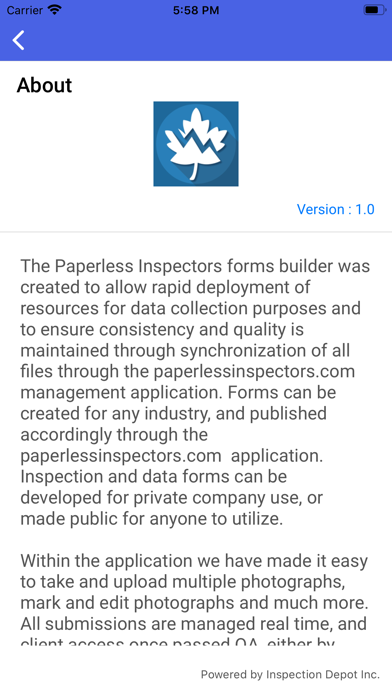 Paperless Inspectors Screenshot