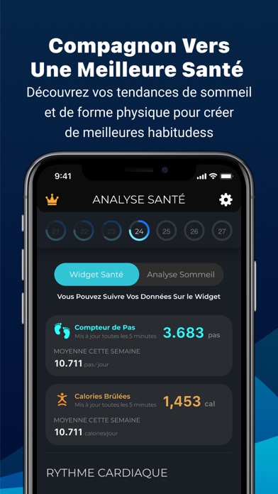 Screenshot #1 pour Widget Santé & Analyse Sommeil