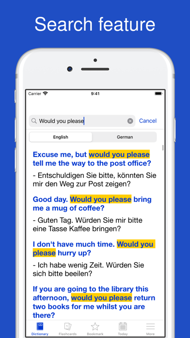 English German Sentences Screenshot