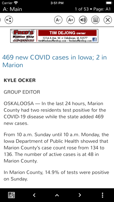 Oskaloosa Herald Screenshot