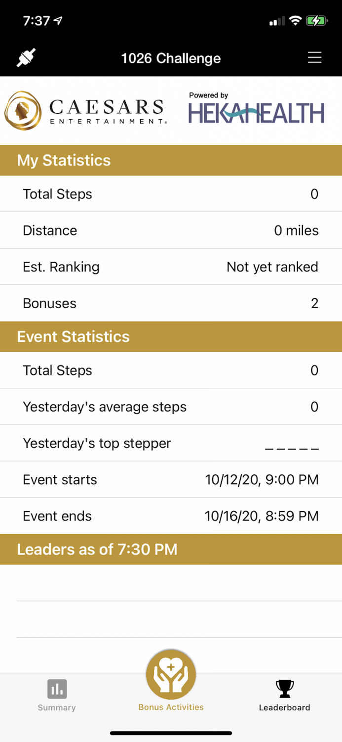 Caesars Wellness Challenge