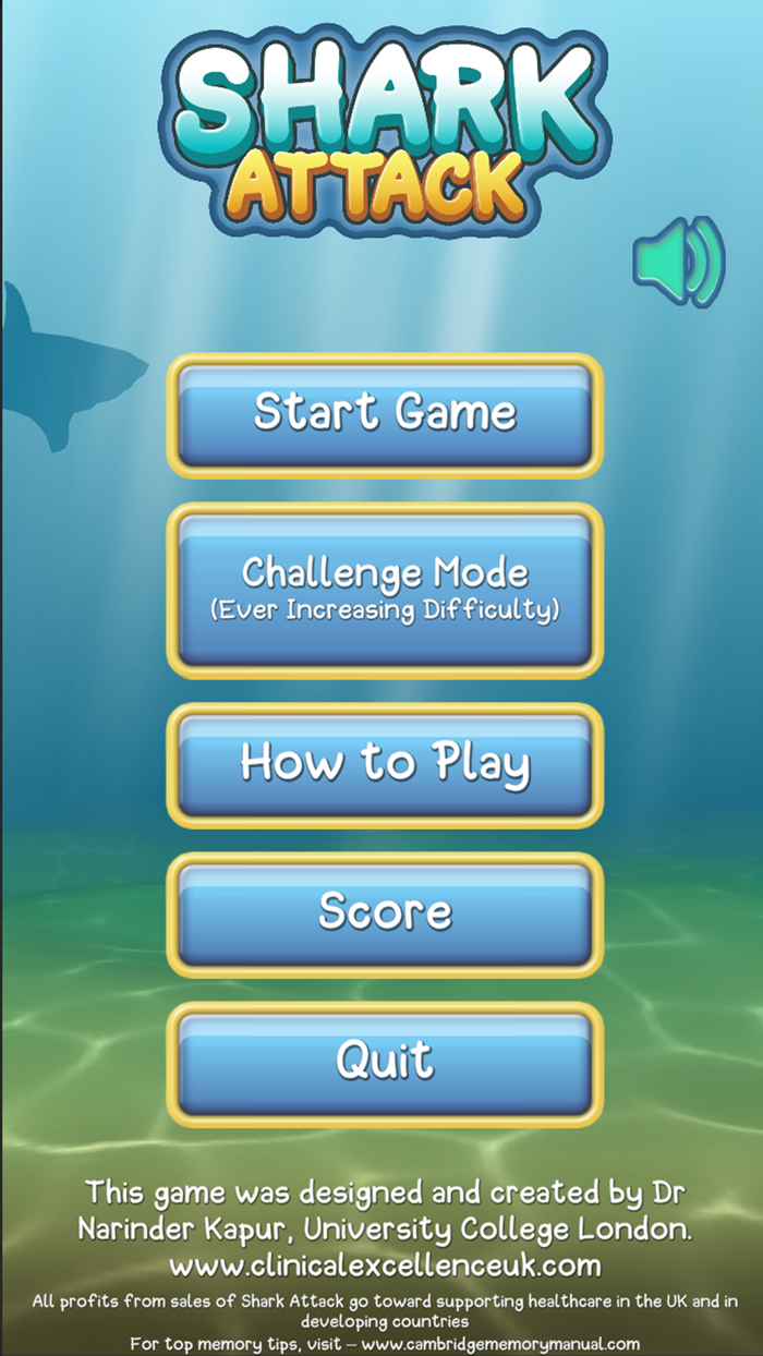 Shark Attack Memory Game