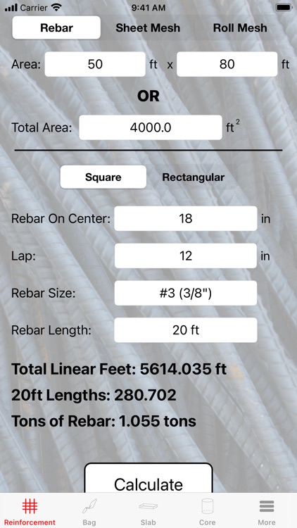 Rebar Calc
