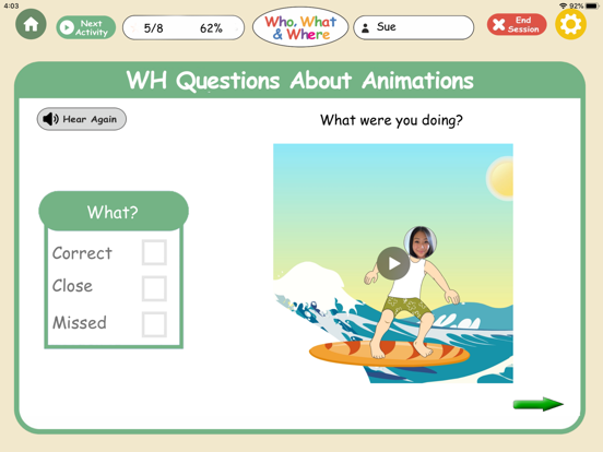 Fun with Who, What & Where iPad screenshot 9 - Education app