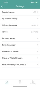 ProfiMine Pro: What to mine screenshot #6 for iPhone