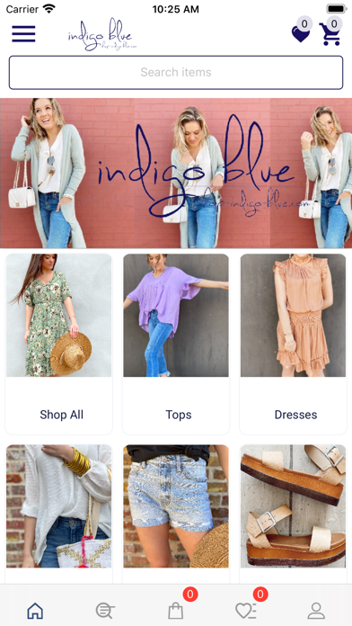 Shop Indigo Blue Screenshot