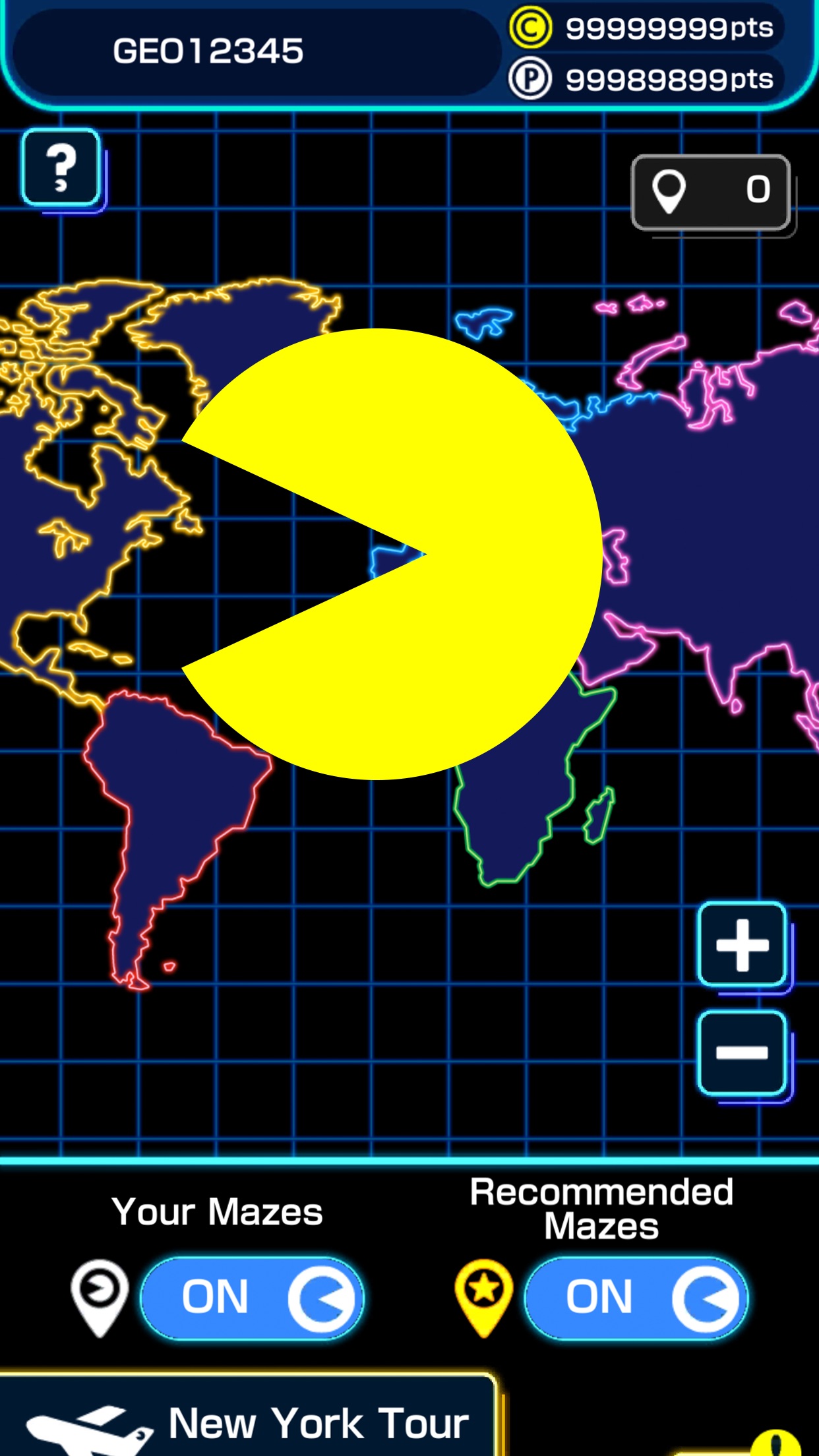 Screenshot do app PAC-MAN GEO