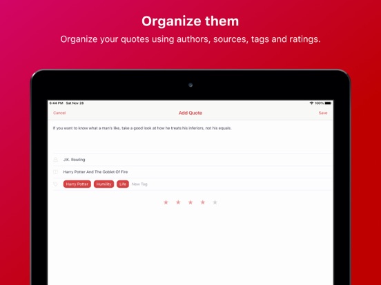 Quotie Pro iPad app afbeelding 2