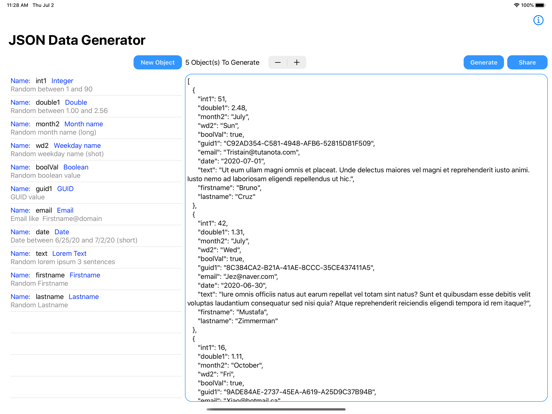 Screenshot #6 pour JSON Data Generator