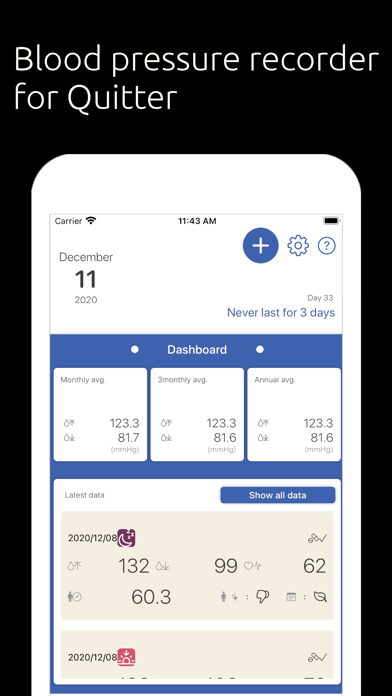 Quitter's Blood Pressure Memo Screenshot