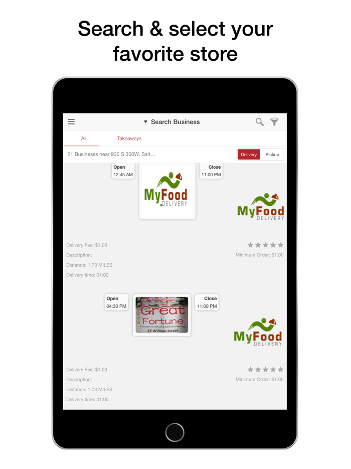 MyFood Delivery Ordering app