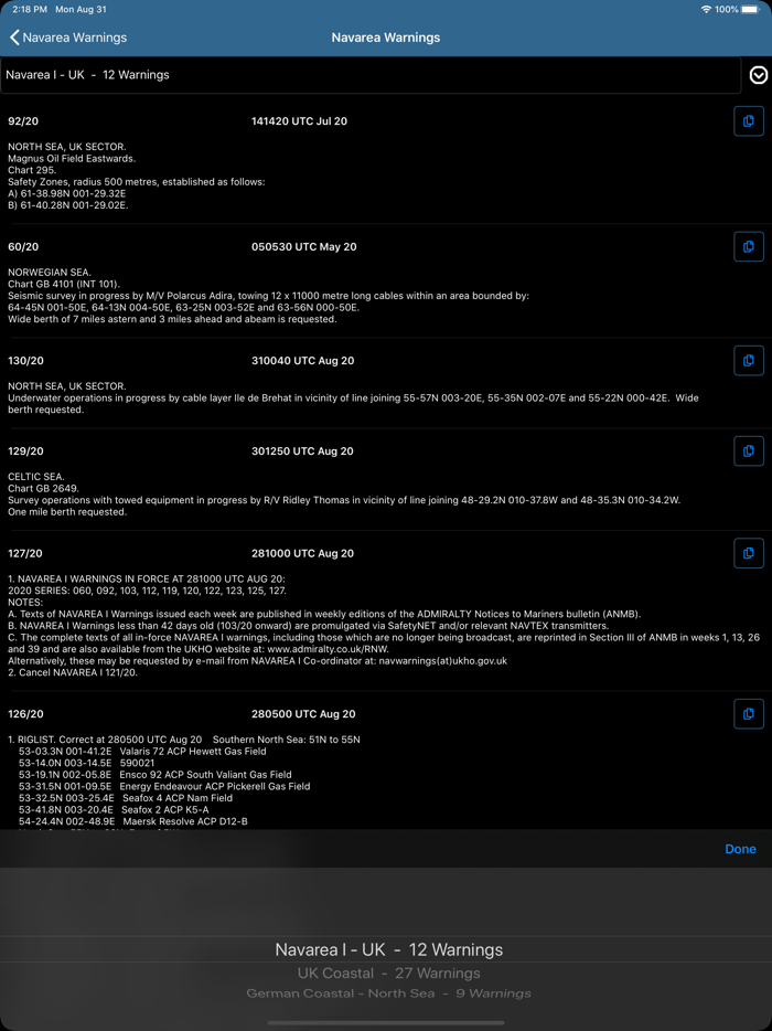 Navarea Warnings Navtex
