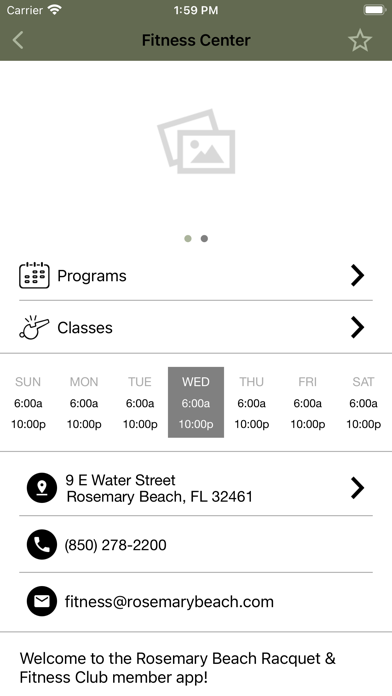 Rosemary Beach Racquet & Fit Screenshot