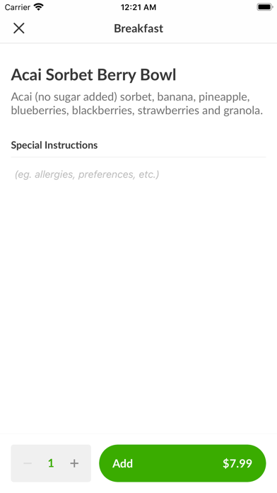 Greens & Proteins Screenshot