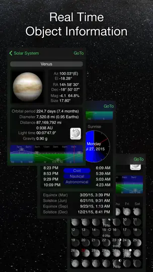 Captura de pantalla de GoSkyWatch Planetarium en iPhone 4