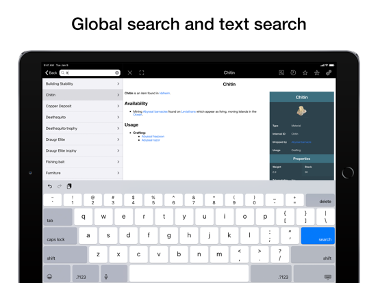 Pocket Wiki for Valheim iPad screenshot 6 - Reference app