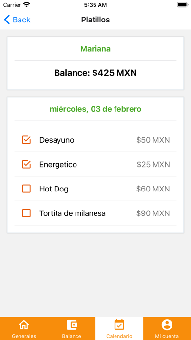 Nutrición Escolar Screenshot