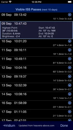 Capture d'écran de Xasteria Plus - Météo Astro sur iPhone 7
