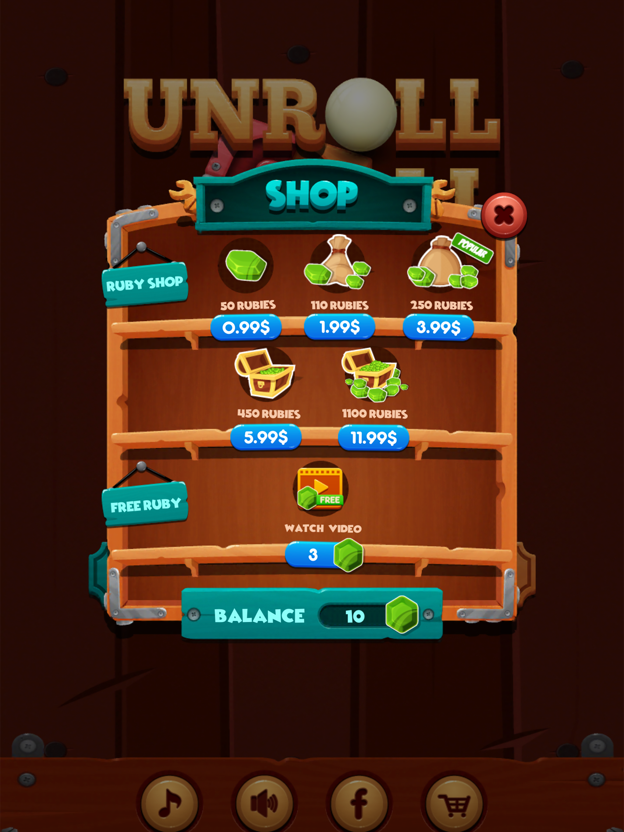 Unroll Ball Slide Puzzle