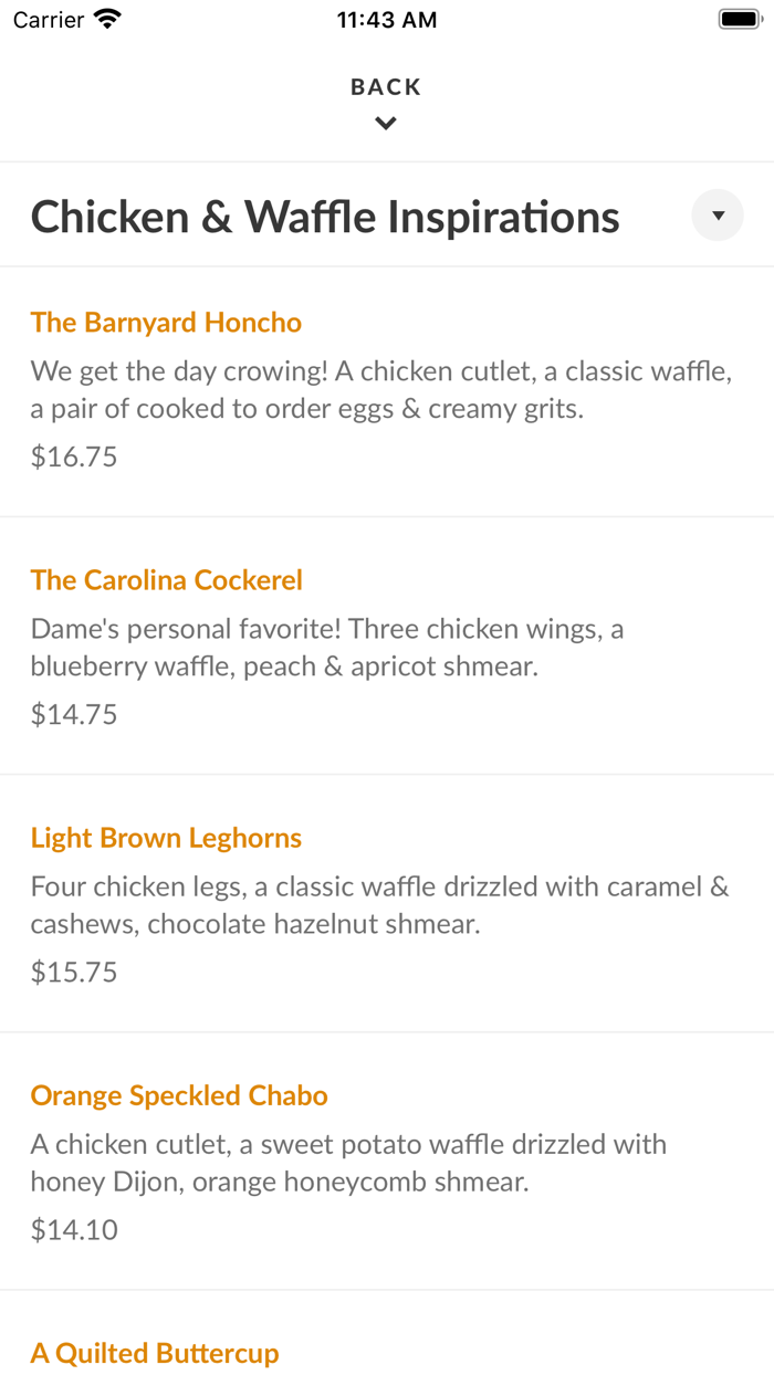 Dames Chicken and Waffles