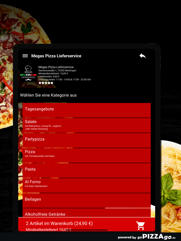 Megas Pizza Metzingen screenshot 8