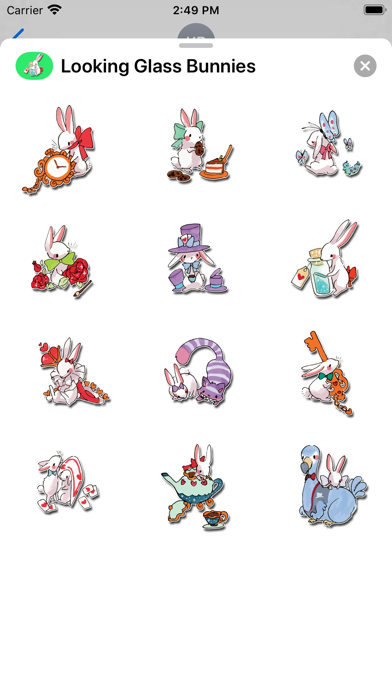 Looking Glass Bunnies Stickers Screenshot