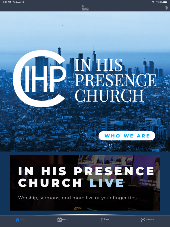IHP Church LA iPad screenshot 1 - Lifestyle app