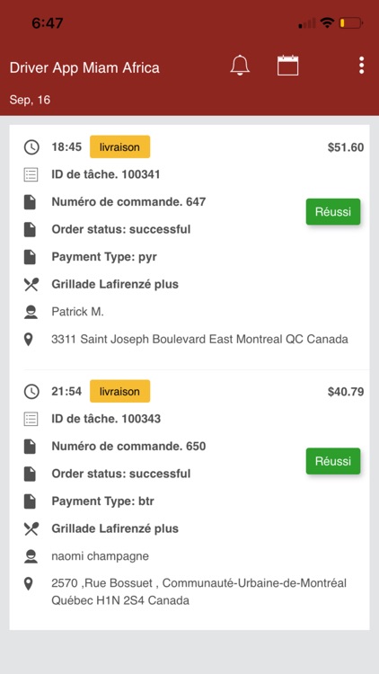 Miam Africa - Driver App