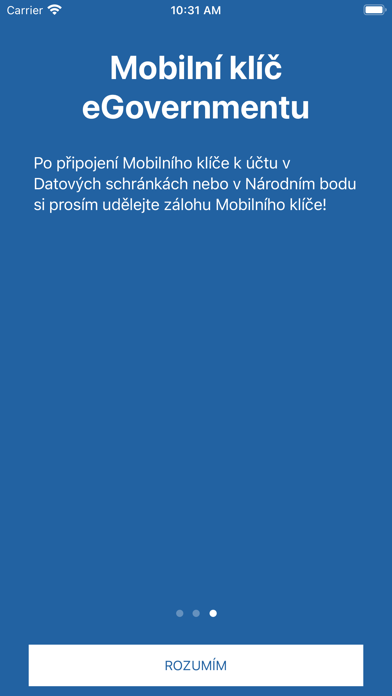 Mobilní klíč eGovernmentu Screenshot
